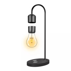 Incarcator Wireless 10 W si Lampa de veghe cu bec care leviteaza - culoare neagra