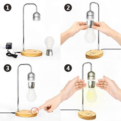 Incarcator Wireless 10 W si Lampa de veghe cu bec care leviteaza - culoare neagra